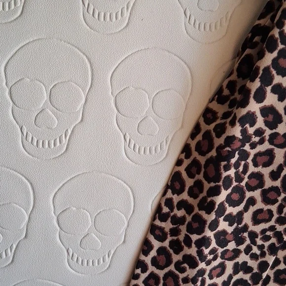 BETSEY JOHNSON Chalk color with Embossed Skulls & Bandana Purse. NWT. - Picture 14 of 15